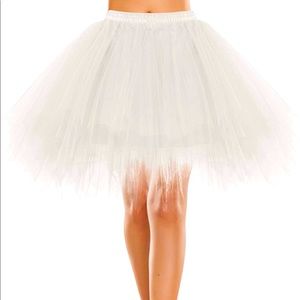 White Tulle Fluffy Tutu Skirt